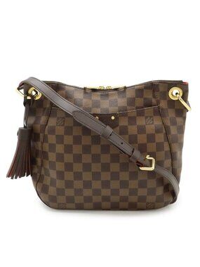Louis Vuitton Damier South Bank Shoulder Bag Crossbody Fringe Tassel Charm